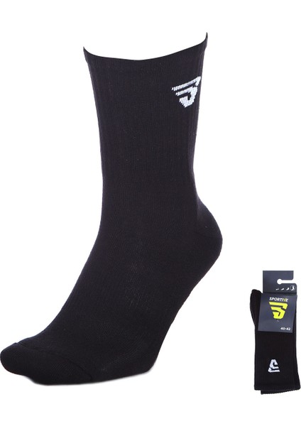 Pronto 2'li Unisex Siyah Günlük Stil Çorap 22KUAL19D01-SYH