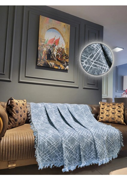 Pamuklu Lüks Kaymaz Koltuk Örtüsü | Koltuk Şalı | Çok Amaçlı Örtü