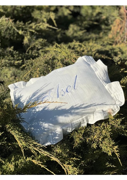 Kişiye Özel Nakışlı %100 Pamuk Dört Kat Müslin Bebek Yastık Kılıfı