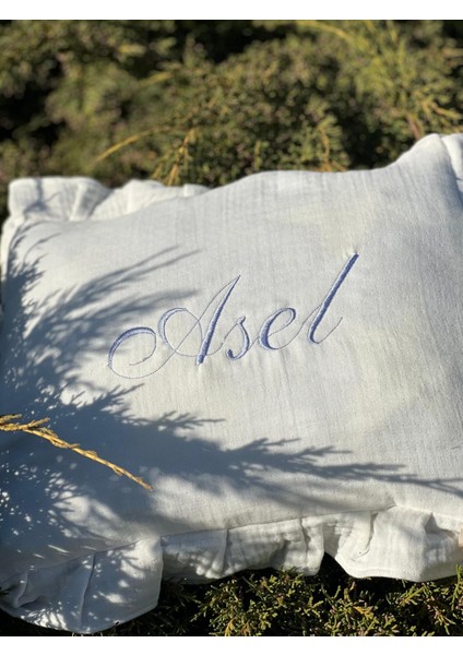 Kişiye Özel Nakışlı %100 Pamuk Dört Kat Müslin Bebek Yastık Kılıfı fiyatları
