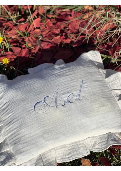 Kişiye Özel Nakışlı %100 Pamuk Dört Kat Müslin Bebek Yastık Kılıfı modelleri