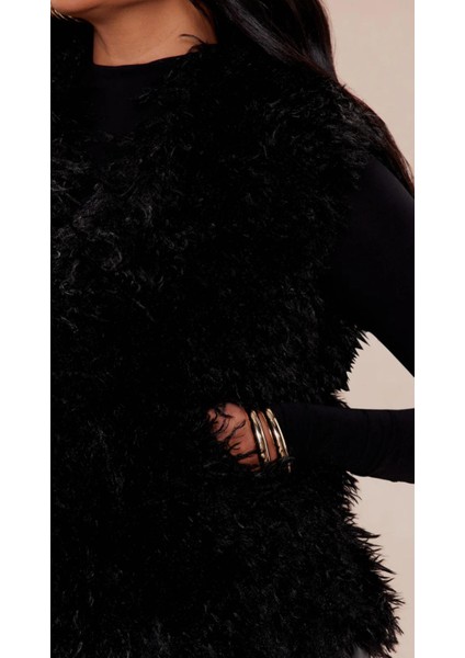 Mamut Kürk Yelek - Siyah , Siyah Yapay Kürk Yelek fiyatları