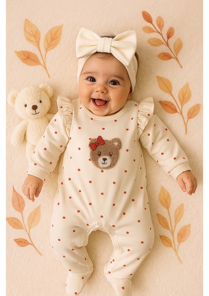 Yeni Doğan Kız Bebek 0/3-3/6 Ay Brodeli 2li Tulum Seti ve Müslin Battaniye Takımı (Hediyelik )