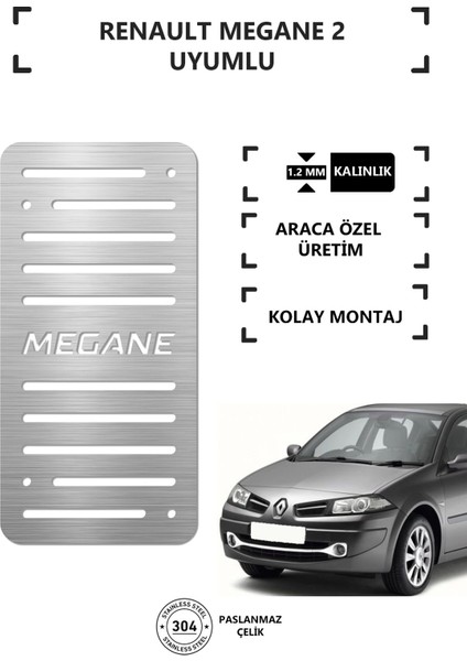 Renault Megane 2 Ayak Dinlendirme Pedalı Krom Ayak Dayama Pedalı