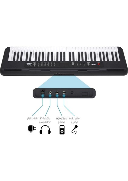 Jwin Elektronik Org Siyah 61 Tuş Hassasiyetli fiyatları