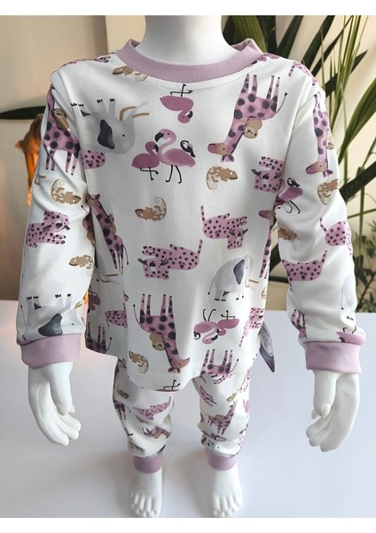 Kız-Erkek Bebek- Çocuk Pijama Takımı %100 Pamuk Uzun Kollu Yuvarlak Yaka Mevsimlik fırsatları