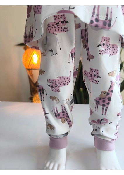 Kız-Erkek Bebek- Çocuk Pijama Takımı %100 Pamuk Uzun Kollu Yuvarlak Yaka Mevsimlik