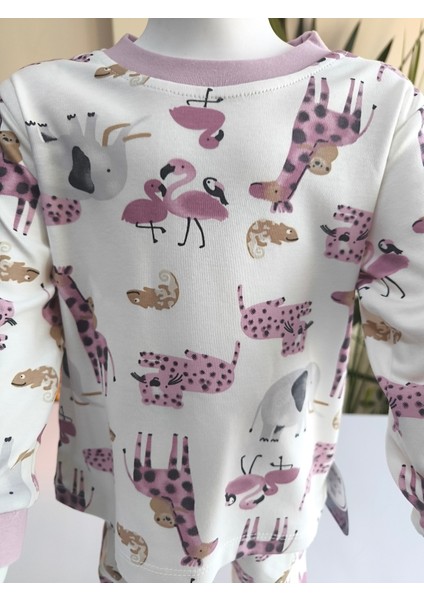 Kız-Erkek Bebek- Çocuk Pijama Takımı %100 Pamuk Uzun Kollu Yuvarlak Yaka Mevsimlik