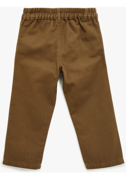 Beli Lastikli Düğmeli Pamuklu Havuç Kesim Pantolon fiyatları