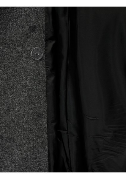 Cepli Uzun Kollu Kruvaze Kemerli Uzun Kaşe Kaban