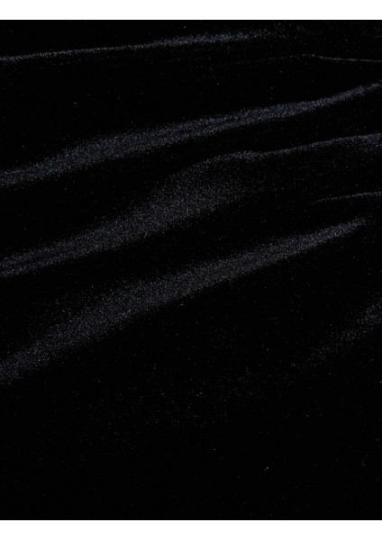 Slim Fit Asimetrik Drapeli Kadife Mini Etek