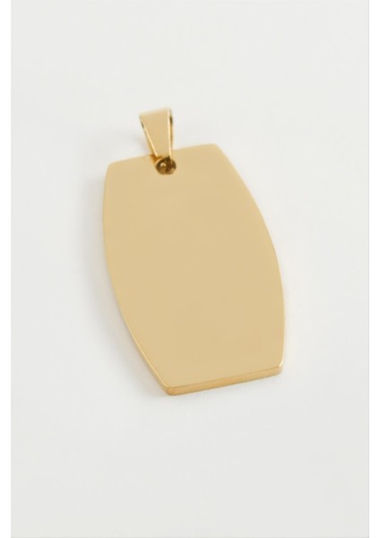 Dikdörtgen Isim Yazılabilir Çelik Kolye Ucu 2,5*4,5 cm