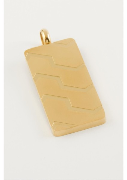 Dikdörtgen Isim Yazılabilir Çelik Kolye Ucu 2,5*3,5 cm