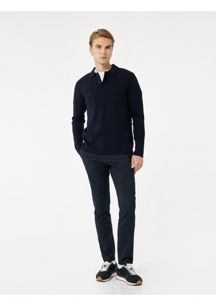 Uzun Kollu Düğmeli Polo Yaka Triko Kazak fiyatları