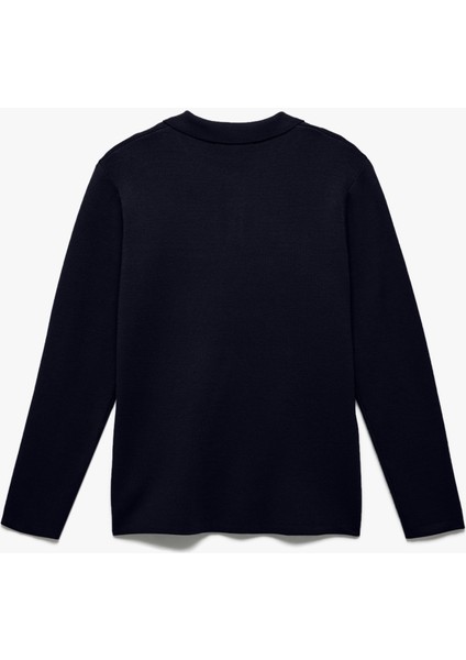 Uzun Kollu Düğmeli Polo Yaka Triko Kazak fırsatları