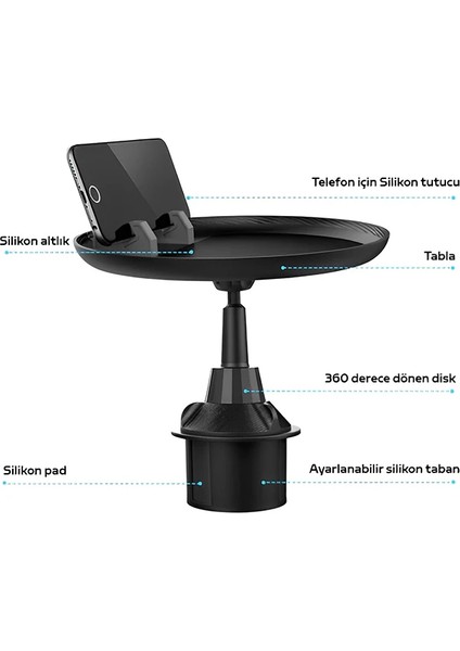 Ally HB-P05 Universal Araç Içi Telefon Tutucu - Yemek MASASI-(5775) - M623K592-R15623 fiyatları