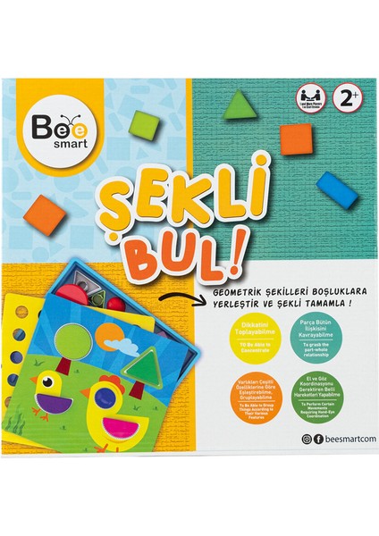 4 Adet Bee Smart Şekli Bul Eğitici Oyun