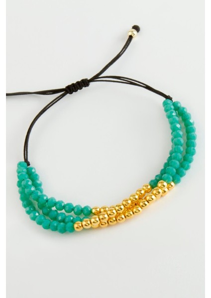 Top Metal Üçlü Kristal Bileklik