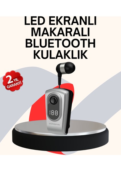 Profesyonel Bluetooth Kulaklık – Klipsli Titreşimli Dijital Göstergeli - M575K896-R49575