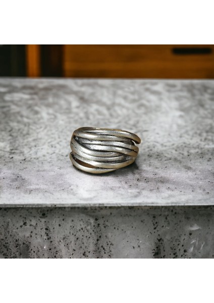 4 Adet 925 Ayar Gümüş Kaplama Ayarlanabilir El Yapımı Erkek Kadın Alyans Yüzük Seti fırsatları