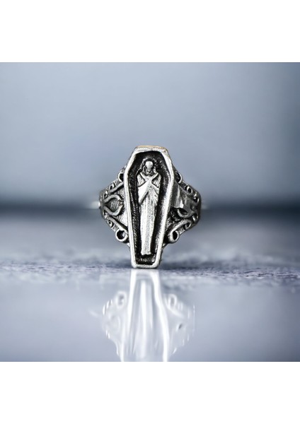 4 Adet 925 Ayar Gümüş Kaplama Ayarlanabilir El Yapımı Erkek Kadın Tabut Yüzük Seti fiyatları