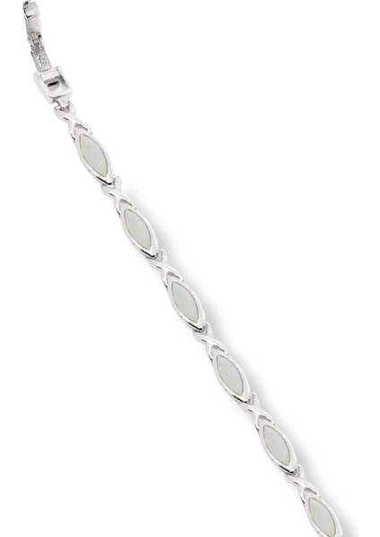 Doğal Taşlı Gümüş Bileklik