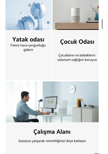 Compact Hava Temizleyici | Alerjen Giderme | Akıllı Kontrol | 3 Ü 1 Arada Yüksek Verimli Filtre