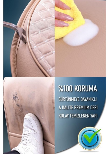 Hyundai Matrix Deri Oto Koltuk Kılıfı Ön Arka Set Plus Serisi Bej Scr