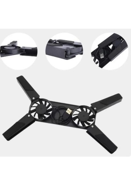 Katlanabilir Laptop Soğutucu Çift Fanlı, USB Bağlantılı, Taşınabilir Dizüstü Bilgisayar Standı fırsatları
