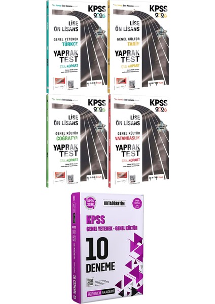 Türkçe Tarih Coğrafya Vatandaşlık Çek Kopart Yaprak Test - 2026 Kpss Ortaöğretim Çözümlü 10 Deneme