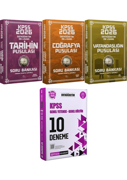 Ortaöğretim Ön Lisans Tarihin Coğrafyanın Vatandaşlığın Pusulası Soru - 2026 Kpss Ortaöğretim Çözümlü 10 Deneme