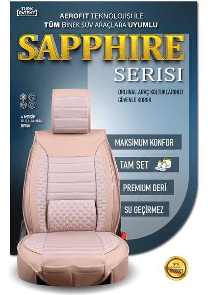 Seat Arona Deri Oto Koltuk Kılıfı Ön Arka Set Plus Serisi Bej Scr fırsatları