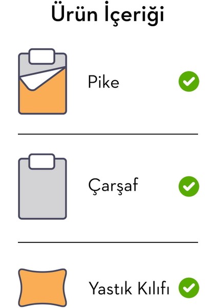 Livio V1 Tek Kişilik Pike Takımı modelleri