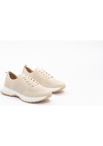 Kadın Krem Spor Poli Tabanlı Ayakkabı