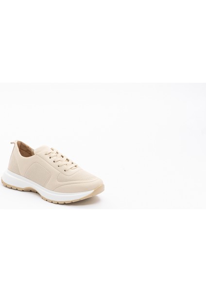 Kadın Krem Spor Poli Tabanlı Ayakkabı modelleri