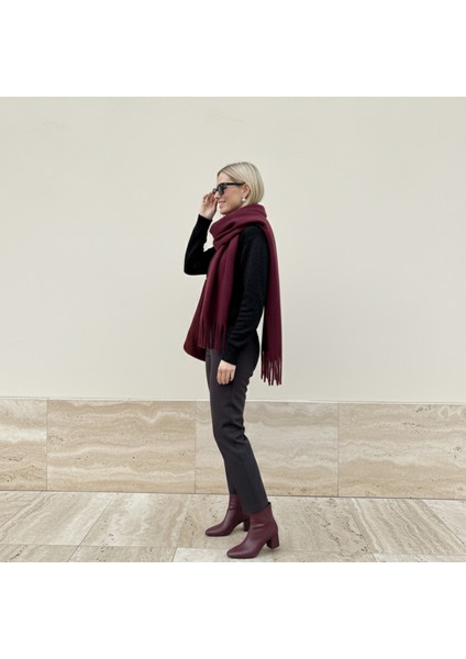 Klein Soft Touch Püskül Detaylı Yün Dokulu Premium Kışlık Şal Saçaklı Atkı fiyatları