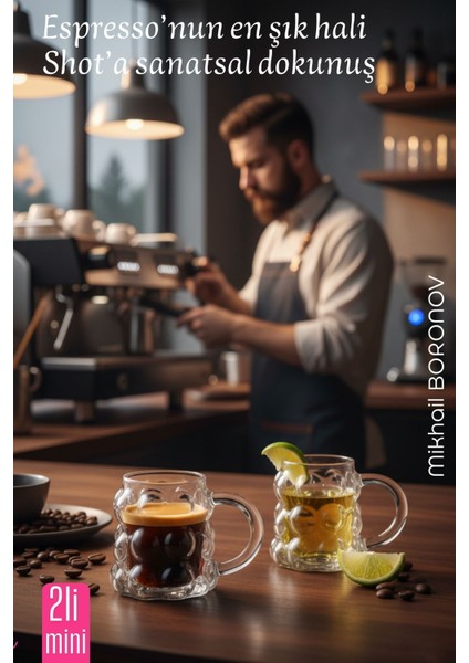 Mini Bubble Espresso & Shot Bardak Borosilikat Cam – 2’li Set (6x5 cm) 722287