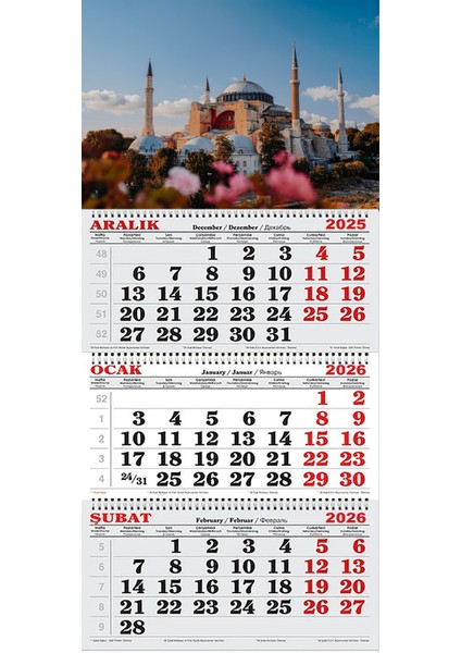 2026 Yılı Gemici Takvimi-Ayasofya Camii