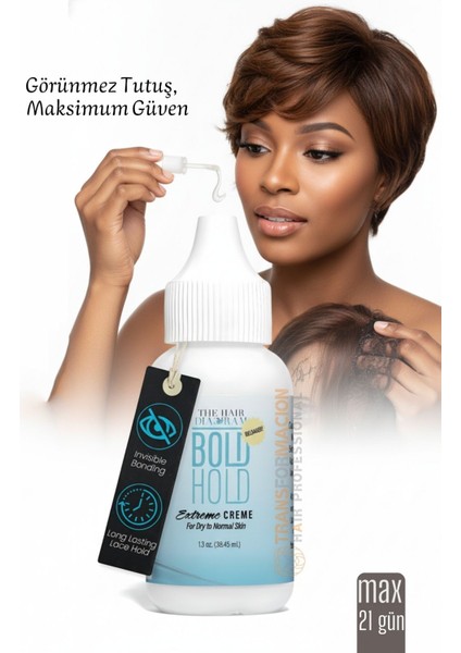 Protez Saç Yapıştırıcı - Peruk ve Keratin Kaynak Saç İçin Görünmez ve Uzun Süreli Yapıştırıcı Bold Hold 722311