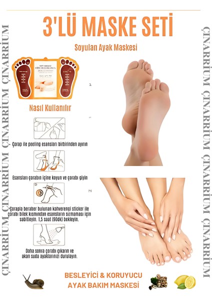 Ayak Peeling Maskesi 3’lü – Soyulma Etkili, Ölü Deri Temizleyici ve Pürüzsüzleştirici Bakım indirimleri