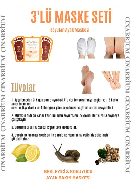 Ayak Peeling Maskesi 3’lü – Soyulma Etkili, Ölü Deri Temizleyici ve Pürüzsüzleştirici Bakım