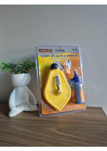Çırpı Ipi Seti 2 Parça - Toz Boya ve Çırpı Ipi | Profesyonel Işaretleme Seti | Çizim Ipi