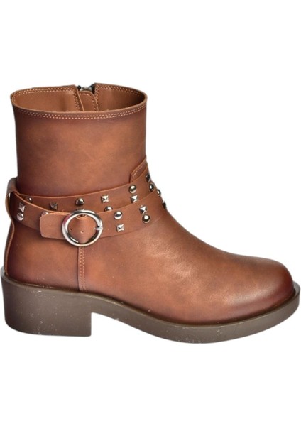 V674121209 Taba Alçak Topuklu Fermuarlı Kadın Bot indirimleri