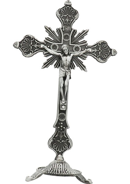 Ayakta Haç, Isa Haçı, 10 Inç Katolik Küçük Haç ve Stand, Antik (Yurt Dışından) indirimleri