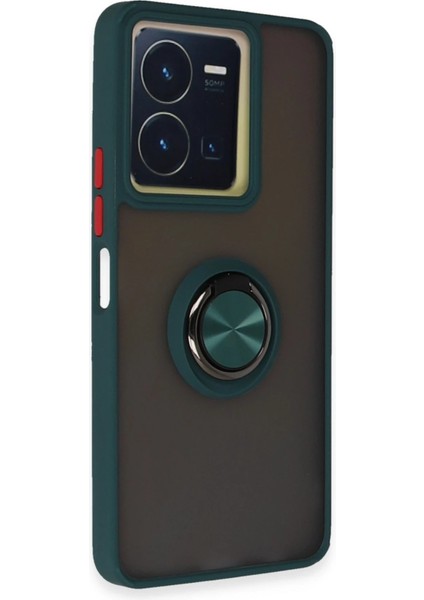 Xmpdby Newface Vivo Y36 Kılıf Montreal Yüzüklü Silikon Kapak - Yeşil fiyatları
