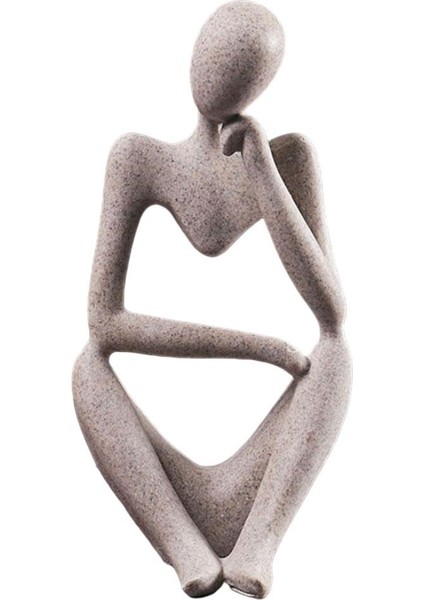 Thinker Heykel Re Soyut Heykel Kumtaşı Modern Figürinler El Işi Ev Kitaplık Masaüstü Dekor, Düşünme Düşünme (Yurt Dışından)