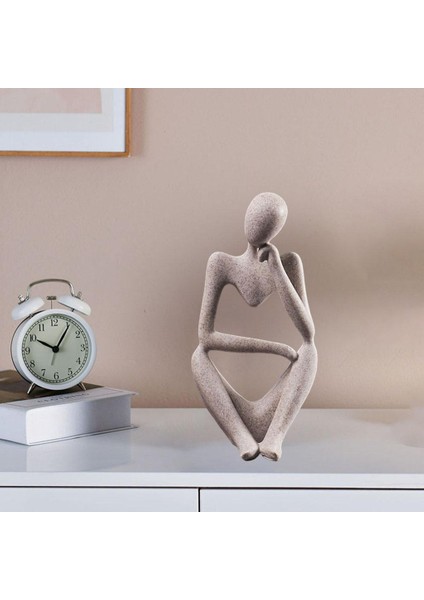 Thinker Heykel Re Soyut Heykel Kumtaşı Modern Figürinler El Işi Ev Kitaplık Masaüstü Dekor, Düşünme Düşünme (Yurt Dışından) modelleri
