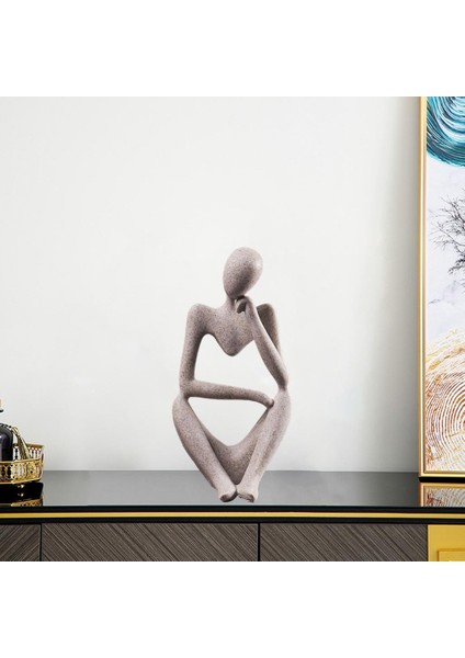Thinker Heykel Re Soyut Heykel Kumtaşı Modern Figürinler El Işi Ev Kitaplık Masaüstü Dekor, Düşünme Düşünme (Yurt Dışından) fırsatları