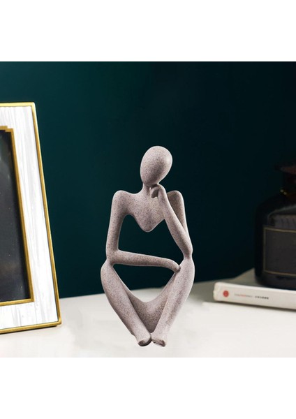 Thinker Heykel Re Soyut Heykel Kumtaşı Modern Figürinler El Işi Ev Kitaplık Masaüstü Dekor, Düşünme Düşünme (Yurt Dışından) indirimleri