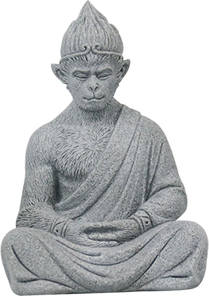 Monkey Buddha Heykel Heykel Koleksiyonu Çim Minyatür Figürin 14.5X7X9.8CM (Yurt Dışından)